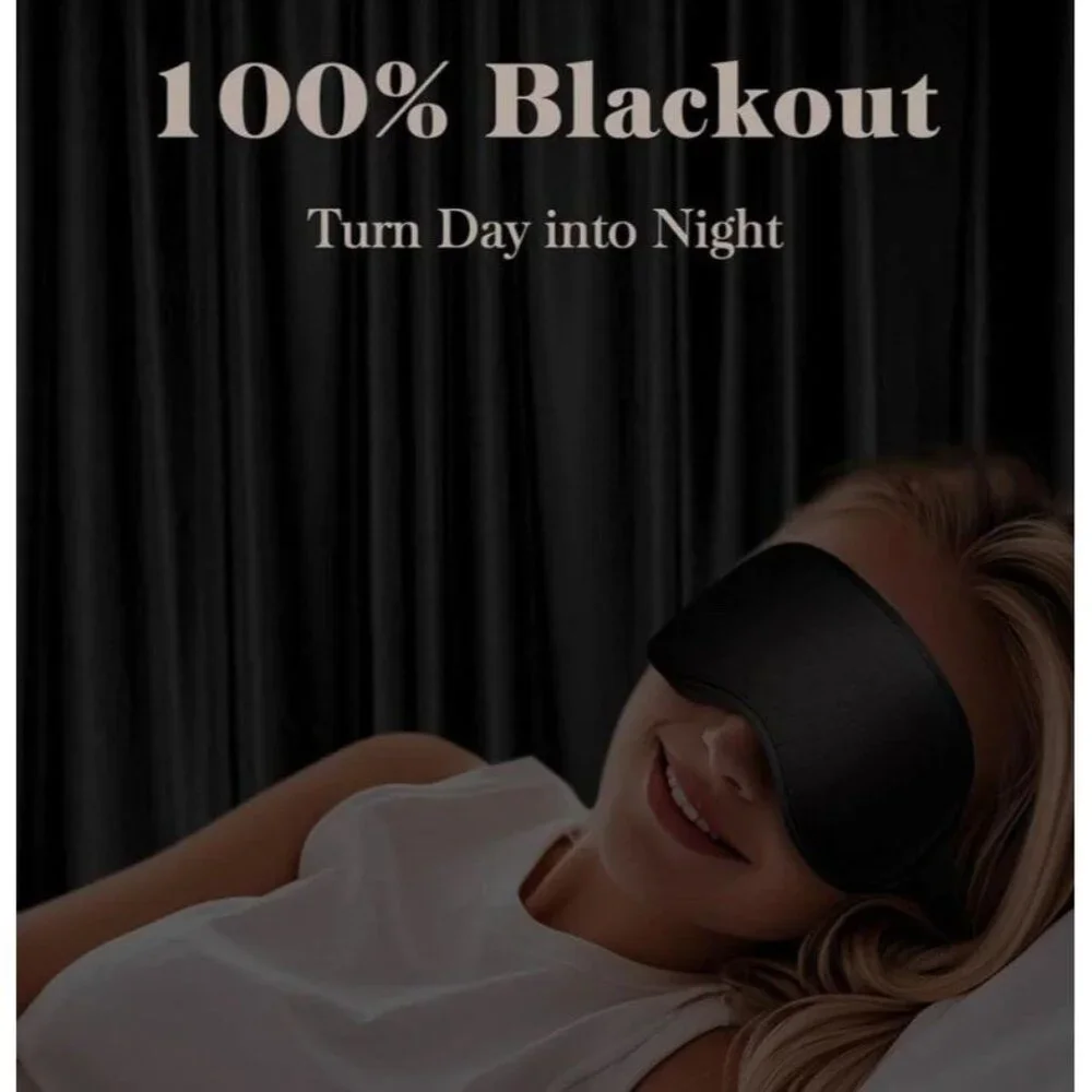 3D Navy Blue Unisex Cooling Eye Mask‎ Sleep Mask 100% Pressure-Free Travel New